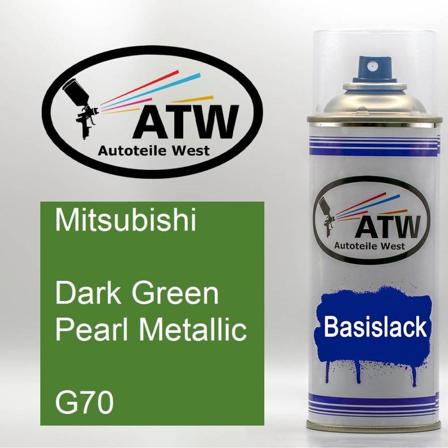 Mitsubishi, Dark Green Pearl Metallic, G70: 400ml Sprühdose, von ATW Autoteile West.